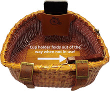 Load image into Gallery viewer, Bike basket with foldable cup holder
