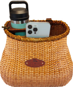 NEW! Tote & Kari Bicycle Basket W/ built in Cup and phone holder